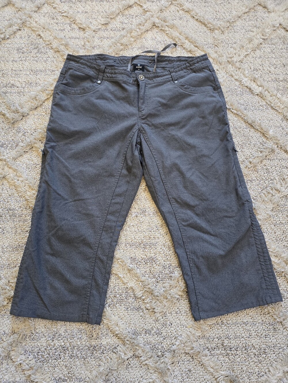Kuhl Women's Trekr Kapri Hiking Capri Pants Charcoal Style 6236 19” Inseam Sz 14